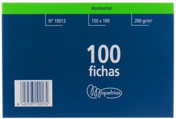 PAQUETE 100 FICHAS RAYADAS MIQUELRIUS Nº3 100X150MM