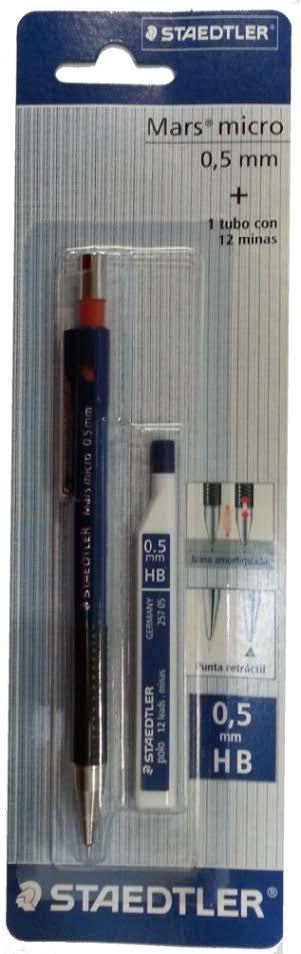 BLISTER PORTAMINAS STAEDTLER MARS MICRO 775 0.5 + 1 TUBO MINAS POLO 0,5