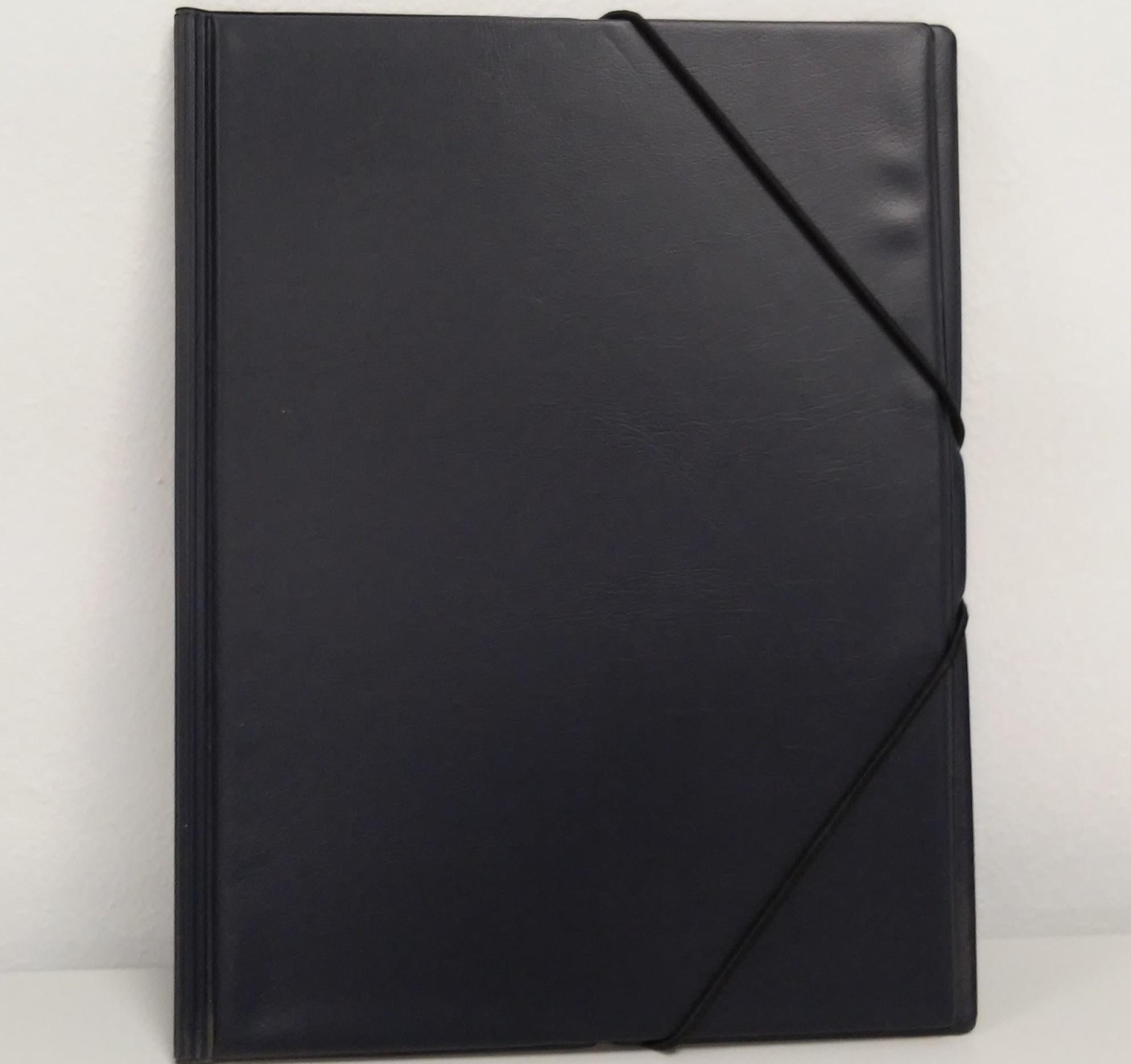 CARPETA 1/4 GOMAS CAJA BOLSA FORRADA PVC AZUL GAMMA
