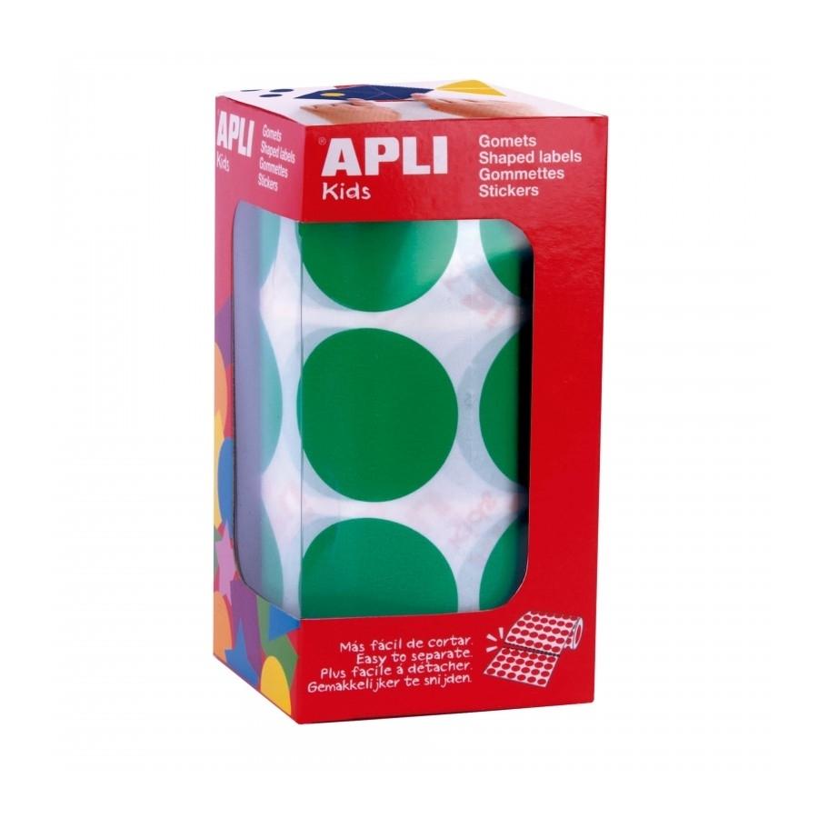 ROLLO GOMETS XL REDONDOS COLOR VERDE 33MM APLI 17862 (708 UNIDADES)