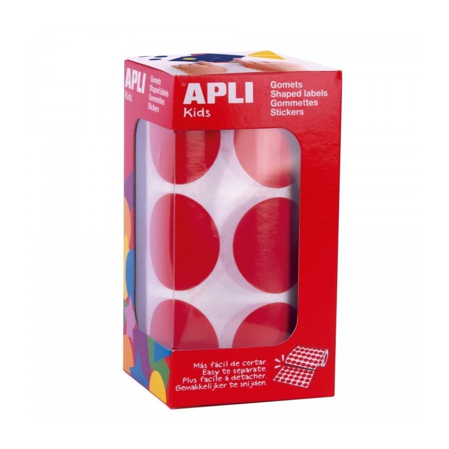 ROLLO GOMETS XL REDONDOS COLOR ROJO 33MM APLI 17863 (708 UNIDADES)