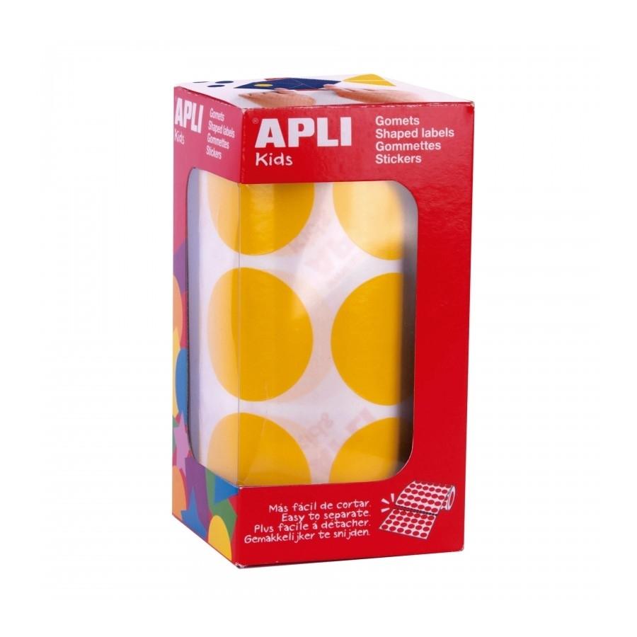 ROLLO GOMETS XL REDONDOS COLOR AMARILLO 33MM APLI 17865 (708 UNIDADES)
