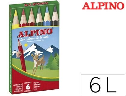 LAPICES DE COLORES ALPINO 651 CAJA DE 6 COLORES CORTOS COD 28324