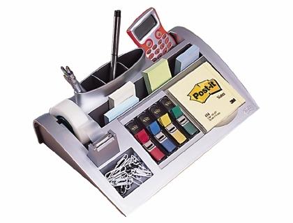 ORGANIZADOR DE SOBREMESA 3M C-50 INCLUYE BLOC DE NOTAS ROLLO DE CINTA SCOTCH 4 DISPENSADORES DE BANDERITAS COD 34903