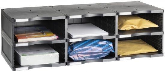 ARCHIVADOR MODULAR ARCHIVO 2000 ARCHIVODOC 6632 TRIO JUMBO 6 CASILLAS NEGRO 900X360X275 MM