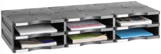ARCHIVADOR MODULAR ARCHIVO 2000 ARCHIVODOC 6532 TRIO ESTANDAR 6 CASILLAS NEGRO 900X360X165 MM