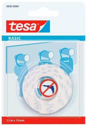 CINTA DOBLE CARA DE ESPUMA TESA 1,5M x 19 MM TRANSPARENTE