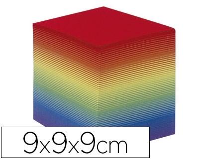 TACO PAPEL QUO VADIS ENCOLADO COLORES ARCO IRIS 680 HOJAS 100% RECICLADO 90 G/M2 90X90X90 MM COD 78605