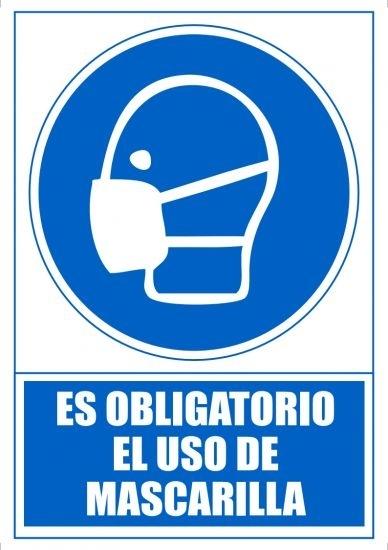 SEÑAL PVC A4 ARCHIVO 2000 "ES OBLIGATORIO EL USO DE MASCARILLA"