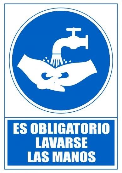 SEÑAL PVC A4 ARCHIVO 2000 "ES OBLIGATORIO LAVARSE LAS MANOS"