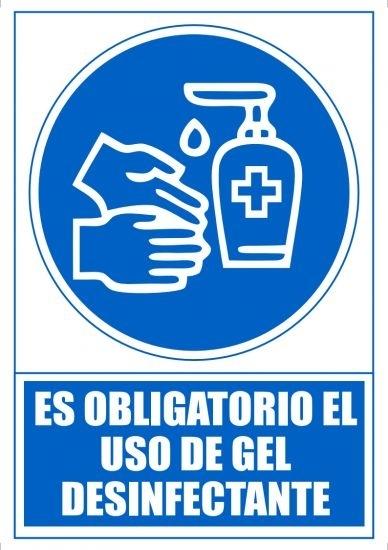 SEÑAL PVC A4 ARCHIVO 2000 "ES OBLIGATORIO EL USO DE GEL DESINFECTANTE"