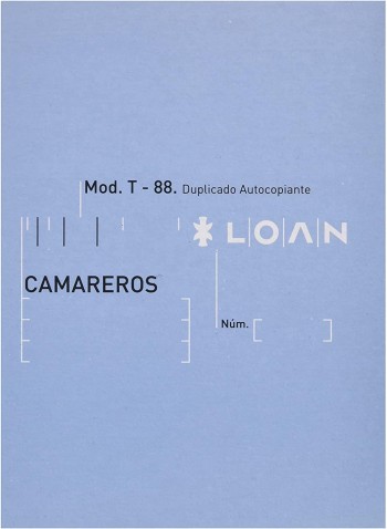TALONARIO LOAN CAMAREROS T-88 1/8 NATURAL DUPLICADO