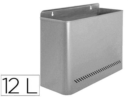 PAPELERA METALICA 99 DE PARED 285X125X325 GRIS COD 23643