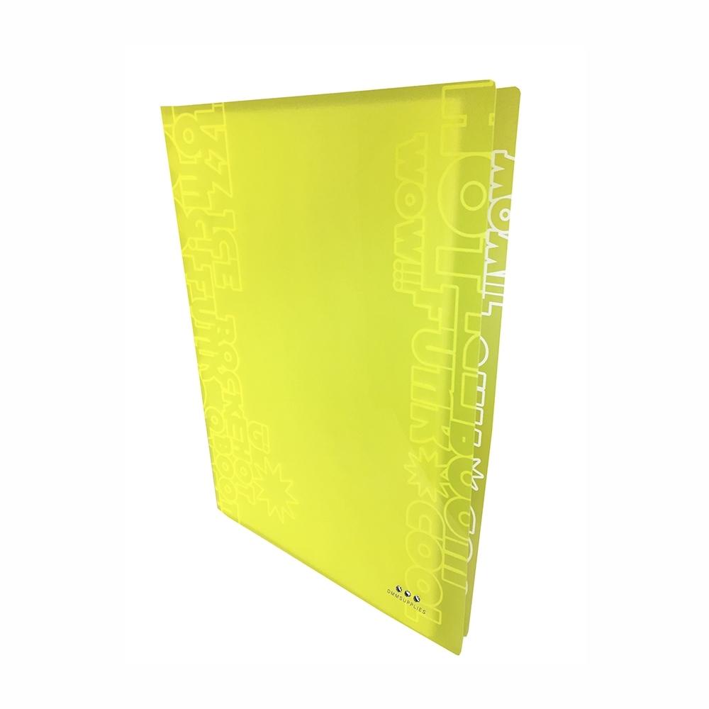 CARPETA 30 FUNDAS PP AMARILLO NEON