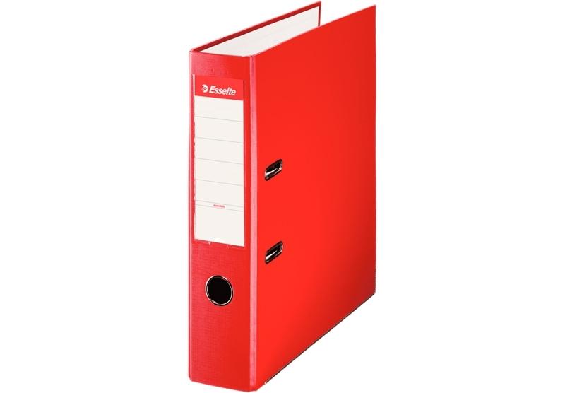 ARCHIVADOR DE PALANCA ESSELTE CARTON FORRADO PVC DIN A4 LOMO DE 75 MM CON RADO ROJO RF 42309