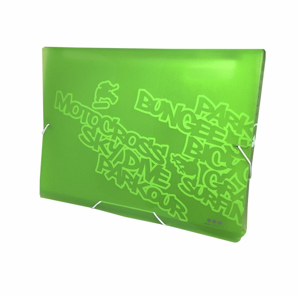 CARPETA FUELLE A4 CON GOMAS PP. VERDE NEON
