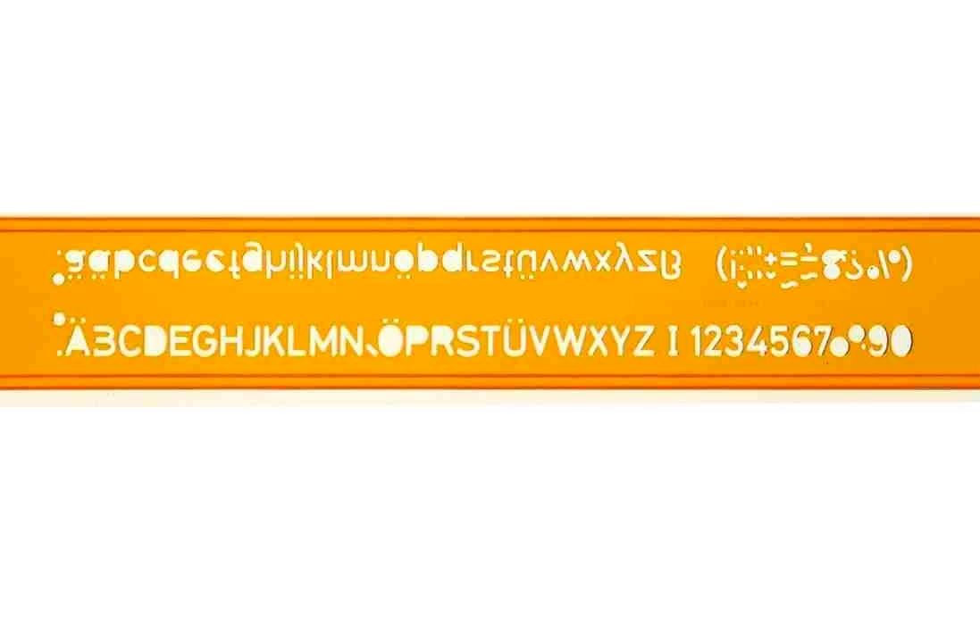 REGLA ESCOLAR 14 CM ROTRING 306 020 LETRAS Y NUMEROS