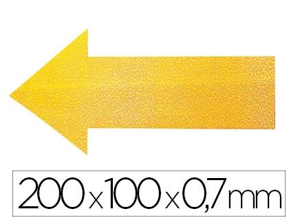 SIMBOLO ADHESIVO DURABLE PVC FORMA DE FLECHA PARA DELIMITACION SUELO AMARILLO 200X100X0,7 MM PACK DE 10 COD 155898