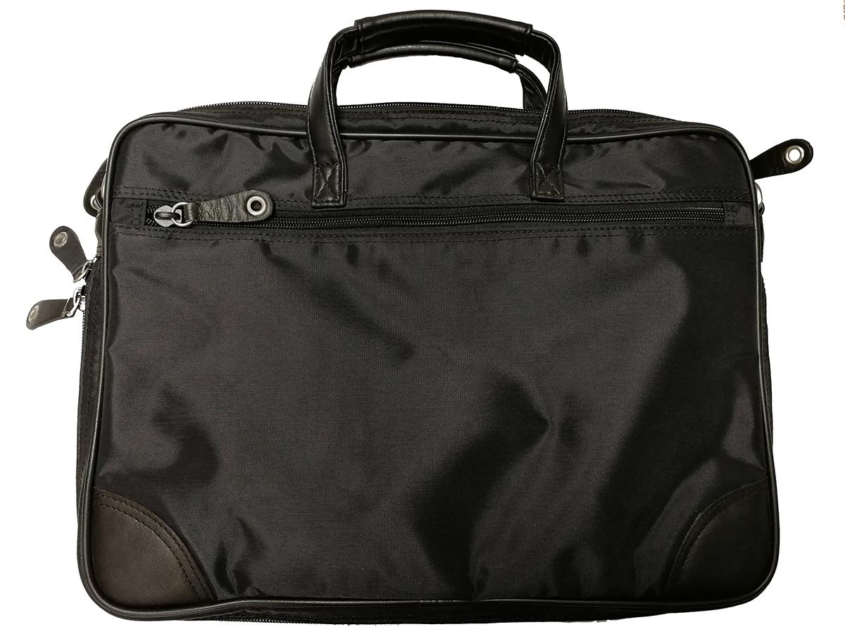 CARTERA PORTADOCUMENTOS NYLON NEGRA CON CORREA Y DPTOS INTERIORES PB-9797A