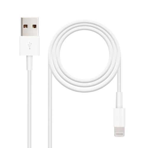 CABLE USB A IPHONE LIGHTNING USB A/M- 2.0M NANOCABLE COLOR BLANCO