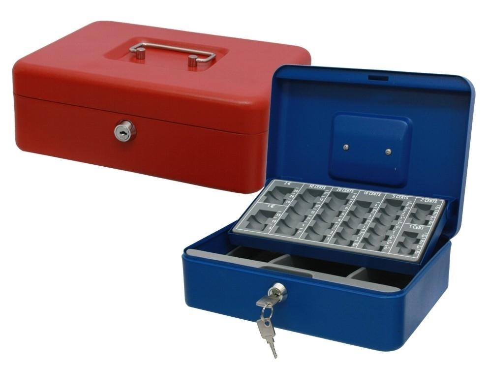 CAJA CAUDALES BISMARK 250X180X90 MM CON PORTAMONEDAS COLORES SURTIDOS