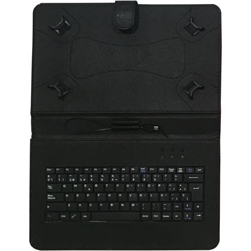 TALIUS - FUNDA PARA TABLET 10.1" CON TECLADO - USB TIPO-C Y MICRO USB - NEGRO