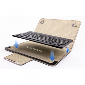 TALIUS - FUNDA PARA TABLET 10.1" CON TECLADO - BLUETOOTH - NEGRO ALUMINIO