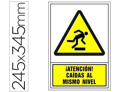 PICTOGRAMA SYSSA SEÑAL DE ADVERTENCIA ATENCION! CAIDAS AL MISMO NIVEL EN PVC 245X345 MM COD 76023