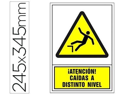 PICTOGRAMA SYSSA SEÑAL DE ADVERTENCIA ATENCION! CAIDAS A DISTINTO NIVEL EN PVC 245X345 MM COD 76022