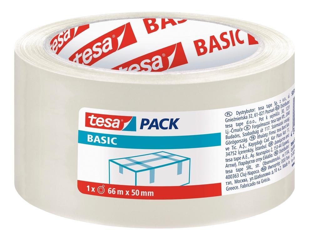 ROLLO PRECINTO TESA BASIC TRANSPARENTE 66 MT X 50 MM CINTA ADHESIVA PARA EMBALAJE COD 78074