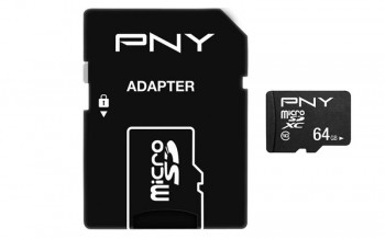 PNY - TARJETA MICROSD 64GB PERFORMANCE PLUS + ADAPTADOR - CLASE 10