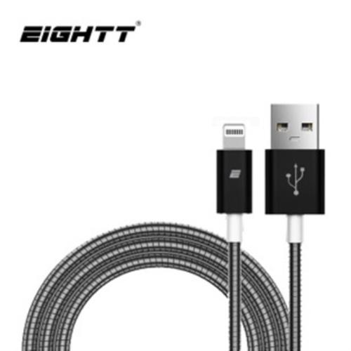 CABLE USB A IPHONE - 1.0M EIGHTT- TRENZADO DE NYLON COLOR NEGRO