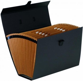 MALETIN CLASIFICADOR 19 DEPARTAMENTOS CON FUELLE BANKERS BOX NEGRO