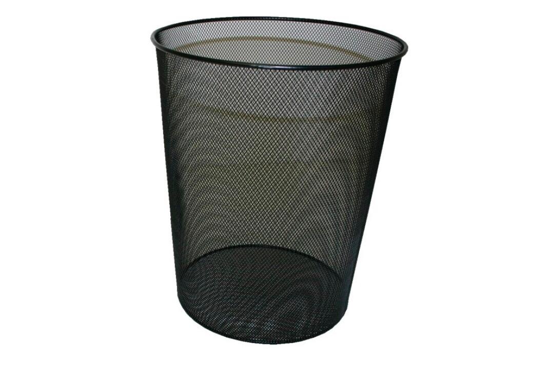PAPELERA METALICA BISMARK NEGRA REJILLA 18 LITROS 24 X 34 CM