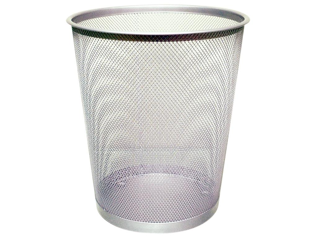 PAPELERA METALICA BISMARK GRIS REJILLA 18 LITROS 24 X 34 CM
