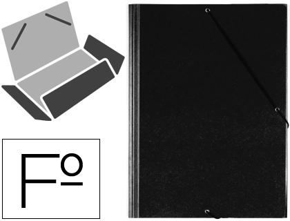 CARPETA GOMAS SOLAPAS PLASTICO SARO FOLIO NEGRA COD 22855
