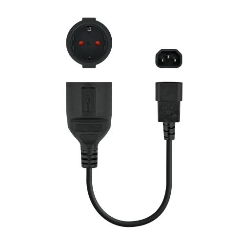 NANOCABLE - CABLE ADAPTADOR C14/M A CEE7/H - 16A - 25 CM