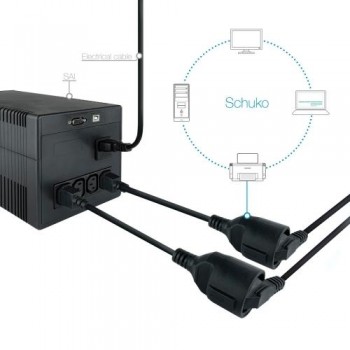 NANOCABLE - CABLE ADAPTADOR C14/M A CEE7/H - 16A - 25 CM