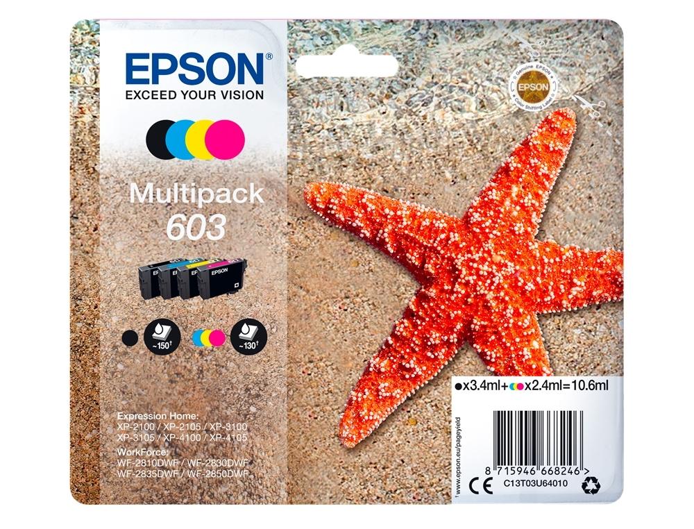MULTIPACK EPSON 603 4 COLORES C13T03U64010