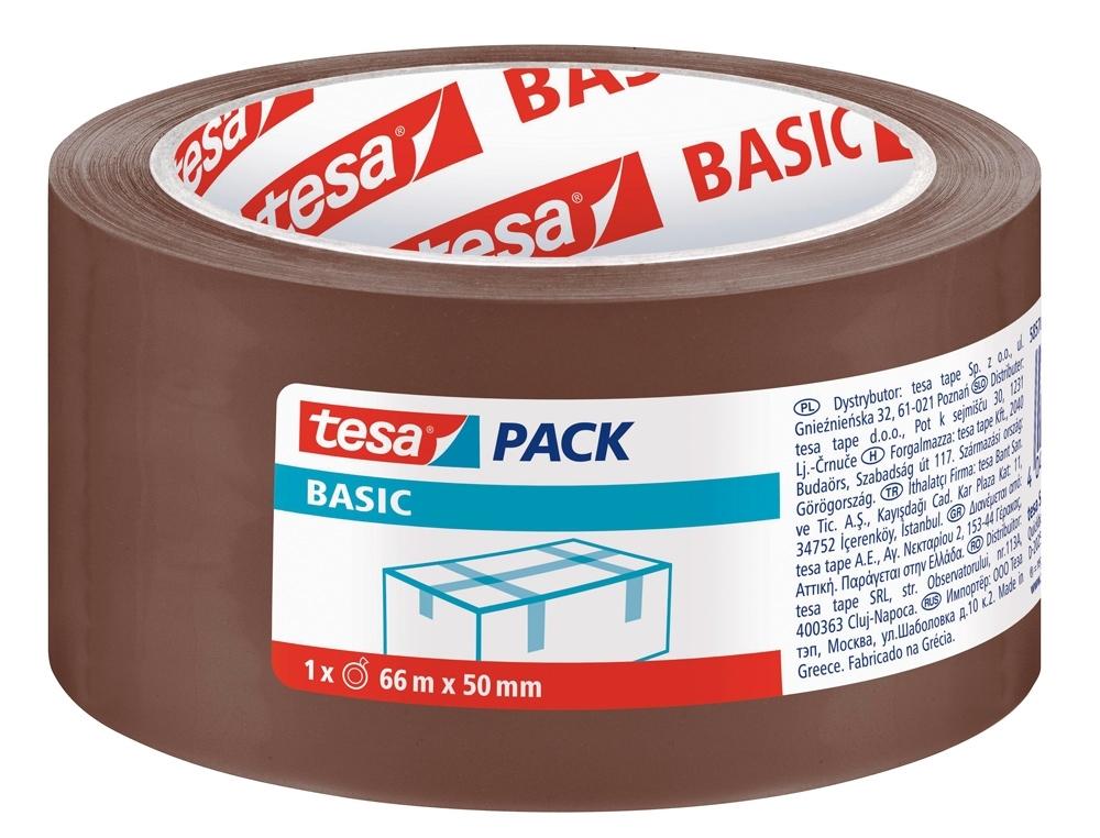 ROLLO PRECINTO TESA BASIC MARRON 66 MT X 50 MM CINTA ADHESIVA PARA EMBALAJE COD 78075