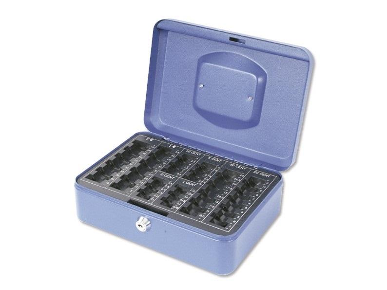 CAJA CAUDALES NOVA PLUS 250X180X90 MM AZUL CON PORTAMONEDAS