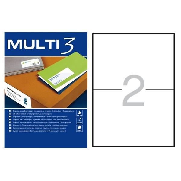 CAJA 100 HOJAS ETIQUETAS 210X148 MULTI 3 RF 04715