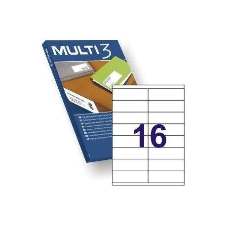 CAJA 100 HOJAS ETIQUETAS 105X35 MULTI 3 RF 04707