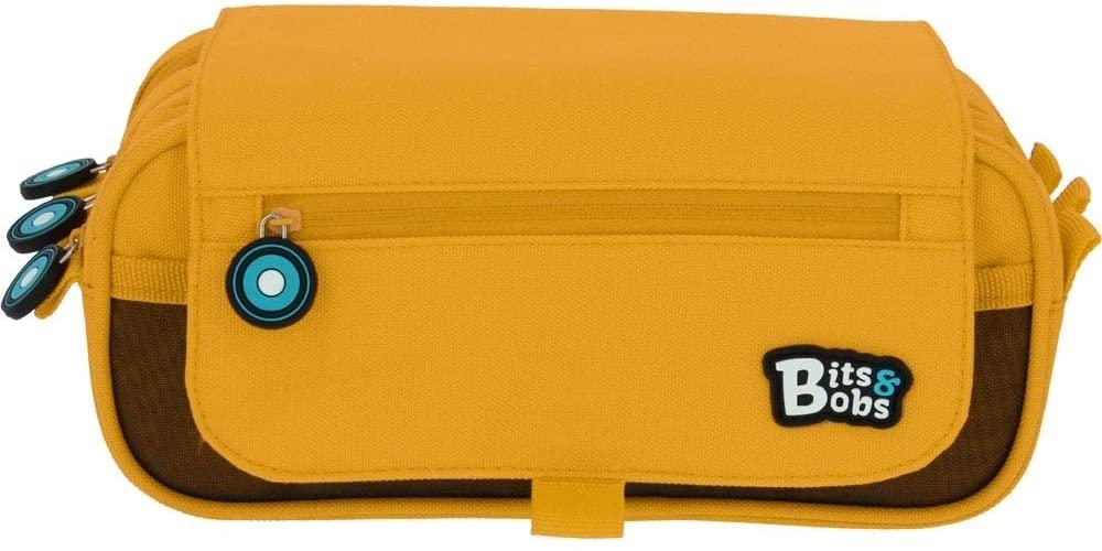 PORTATODO TRIPLE CON SOLAPA BITS&BOBS AMARILLO 3 COMPARTIMENTOS GRAFOPLAS