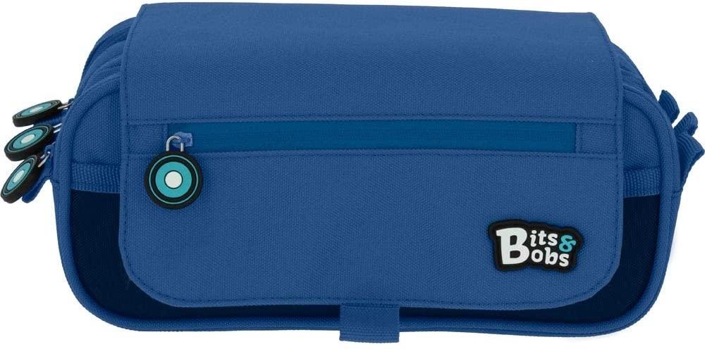 PORTATODO TRIPLE CON SOLAPA BITS&BOBS AZUL 3 COMPARTIMENTOS GRAFOPLAS