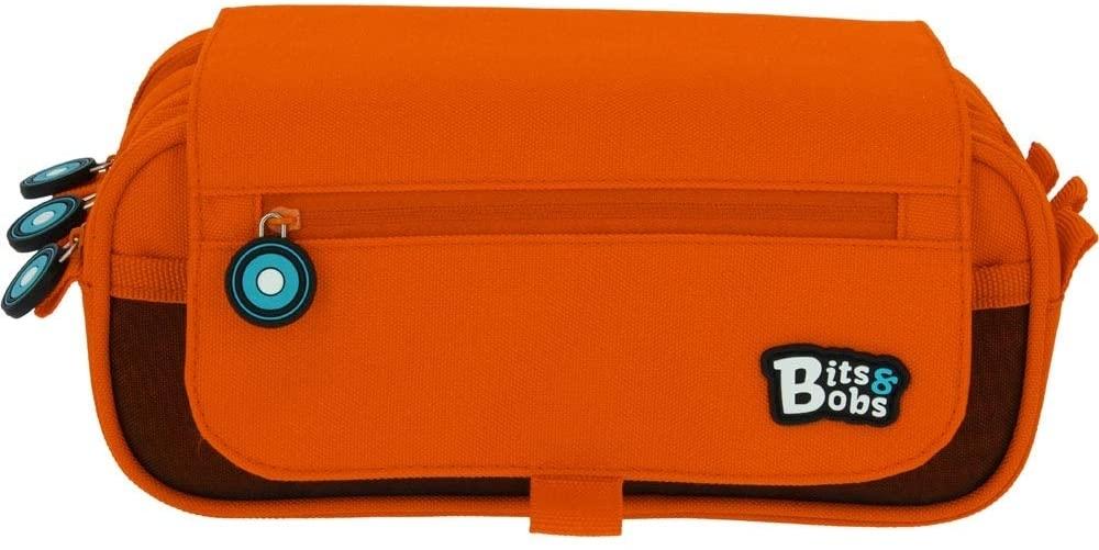 PORTATODO TRIPLE CON SOLAPA BITS&BOBS NARANJA 3 COMPARTIMENTOS GRAFOPLAS