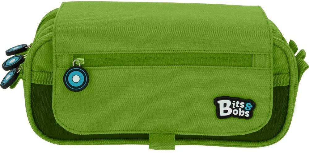 PORTATODO TRIPLE CON SOLAPA BITS&BOBS VERDE 3 COMPARTIMENTOS GRAFOPLAS