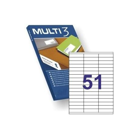 CAJA 100 HOJAS ETIQUETAS 70X16,9 MULTI 3 RF 04720