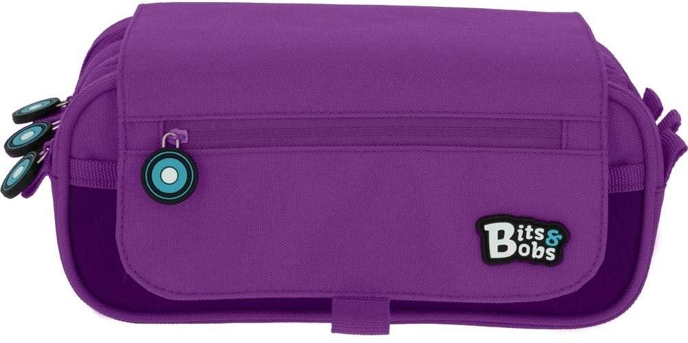 PORTATODO TRIPLE CON SOLAPA BITS&BOBS VIOLETA 3 COMPARTIMENTOS GRAFOPLAS