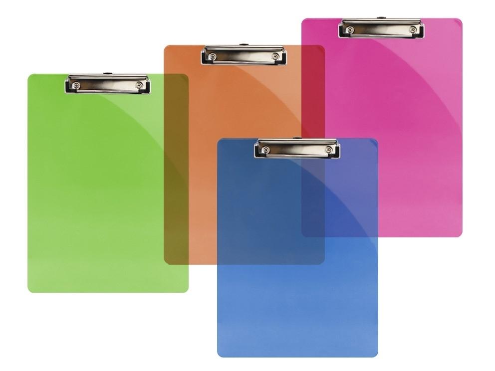 CARPETA PINZA PLASTICO RIGIDO TRANSLUCIDO COLORES SURTIDOS TAMAÑO A4 BISMARK